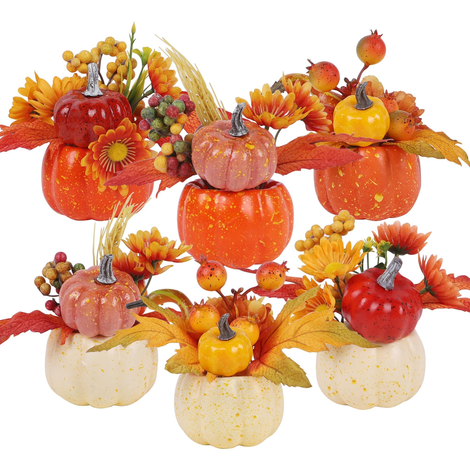 winemana 12 Pack Silver Pumpkin Fall Decor, Foam Glitter Pumpkins for Decorating Mini Artificial Craft Pumpkins for Thanksgiving Table Party Harvest Decorations